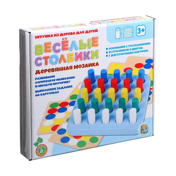 Мозаика деревянная &laquo;Весёлые столбики&raquo; 25 элементов