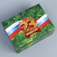 Коробка подарочная сборная, упаковка, &laquo;23 февраля&raquo;, 26 х 19 х 10 см