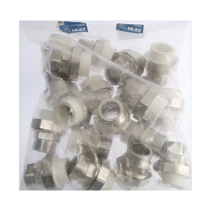 Муфта комбинированная ZEIN, полипропиленовая, американка, наружная резьба, d=32 мм х 1 1/4"