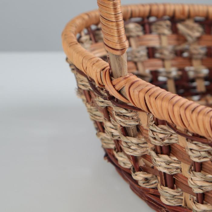 Корзина плетеная, 25&times;32&times;8/34 см, ротанг, сыть