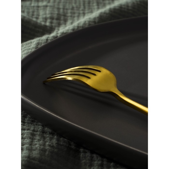 Вилка столовая из нержавеющей стали Magistro &laquo;Оску базис&raquo;, h=20,5 см, цвет золотой