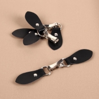 Застёжка-клевант 15,5 &times; 3 см, 3 шт, цвет чёрный/серебряный