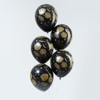 Воздушный шар латексный 12" &laquo;Листья&raquo;, пастель, цвет чёрный, 25 шт.