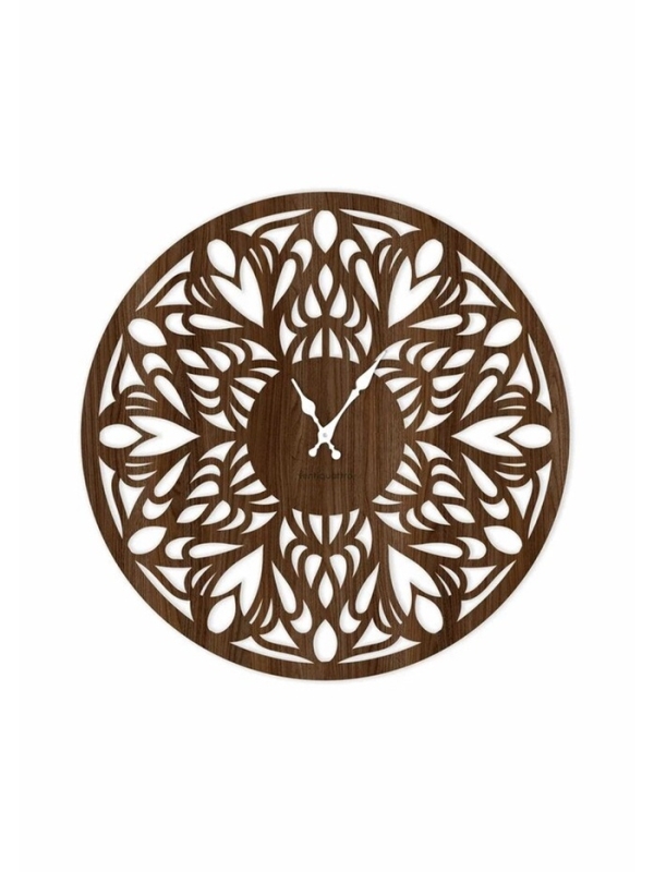 Часы настенные "Tenero", интерьерные, плавный ход, d-33,5 см, ажурные, коричневые