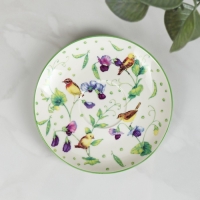 Сервиз фарфоровый чайный Доляна &laquo;Зелёный сад&raquo;, 12 предметов: 6 чашек 220 мл, 6 блюдец d=13 см