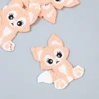 Декор для творчества текстиль вышивка "Лисёнок" 7,5х5 см