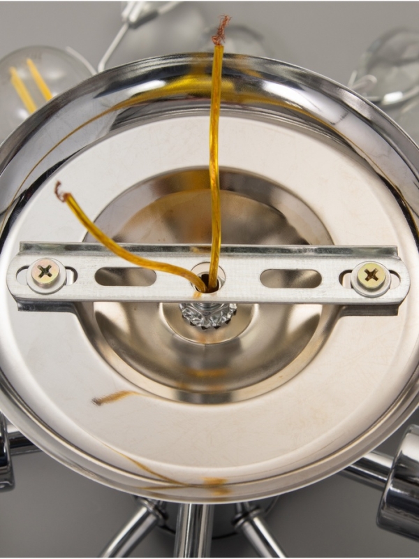 Люстра "Цветы" 5х40Вт Е27 хром 50х50х18см