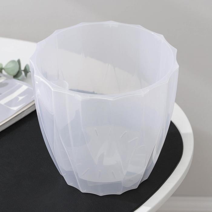 Кашпо для цветов со вставкой &laquo;Флюте&raquo;, 3 л, цвет прозрачный