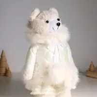 Кукла интерьерная "Медведица в белом пуховике" раздвижная 37-65 см 23х16х37 см