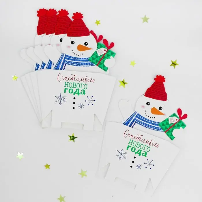 Снек-бокс для попкорна и снеков &laquo;С Новым Годом!&raquo;, снеговичок