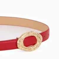 Ремень жен 04-01-01-04, Июнь2513, 2,4*0,3*110 см, без винта, пряж золото, гвоздик, крачный   1090316