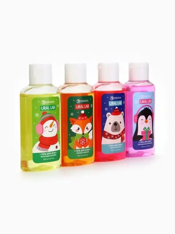 Ural Lab Милые персы гель для душа, клубничное мороженое, 100 мл