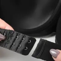 Застёжка для бюстгальтера, удлинитель, 3 ряда 2 крючка, 3.2&times;5 см, чёрная