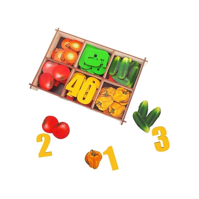 Счётный материал в коробке &laquo;Овощи&raquo; 66 деталей