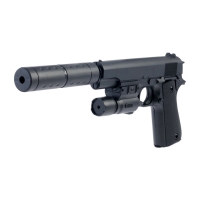 Пистолет "Вектор" с глушителем и лазером