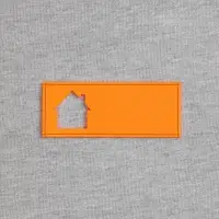 Лейбл из ПВХ с вырубкой &laquo;Дом&raquo;, оранжевый неон