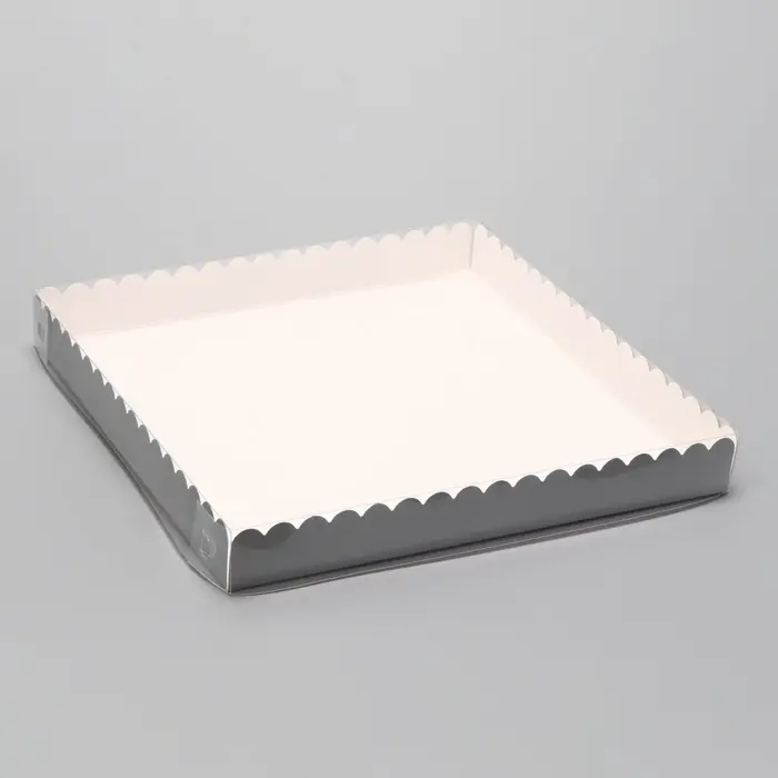Коробка для печенья, серебряная, 25&times;25&times;3 см