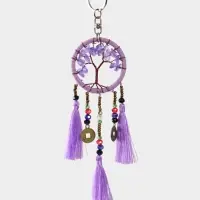 Брелок ловец снов "Древо" 19 см, цв. сиреневый