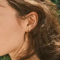 Серьги металл "Минимализм" петля, цвет золото