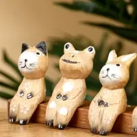 Сувенир &laquo;Зверушки на скамейке&raquo;, 18&times;6&times;4.5 см, дерево, коричневый