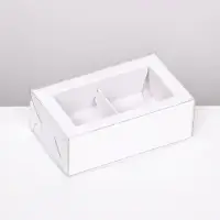 Коробка складная с прозрачной крышкой, 10&times;6&times;3.5 см, белая
