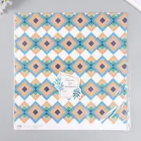 Бумага для скрапбукинга двусторонняя "Ромбы" плотность 180 гр 30,5х32 см