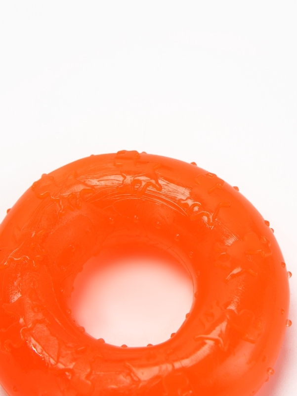 Игрушка жевательная "Кольцо" прозрачная, PP, 6,7 х 2 см, оранжевая