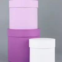Набор круглых подарочных коробок &laquo;Сирень&raquo; 3 в 1 - 18&times;16&times;13 см