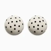 Серьги "Бусина" d=2см, в крапинку, цвет белый