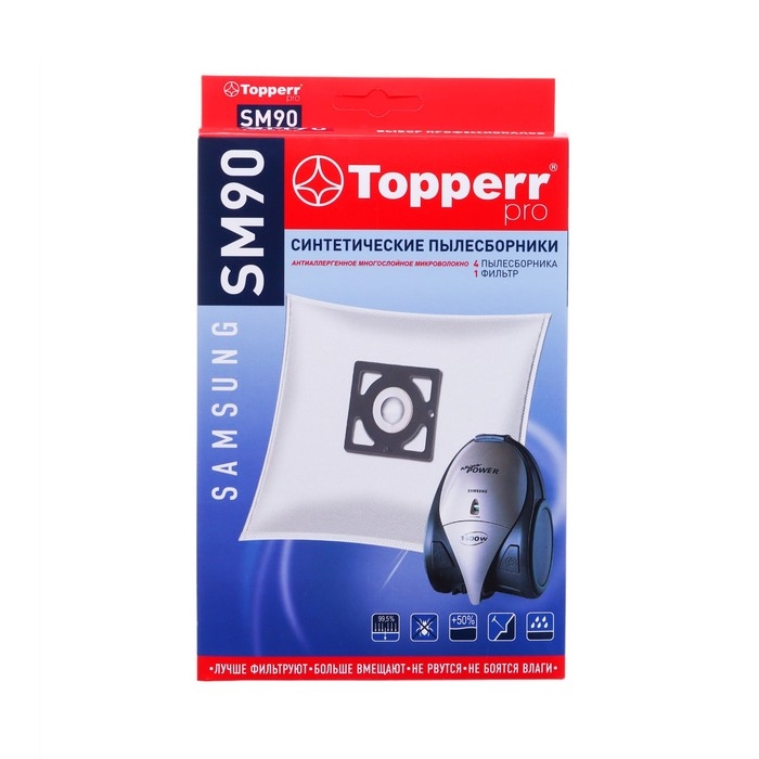 Пылесборник Topperr синтетический для пылесоса Samsung (Тип VP-95), 4 шт SM90