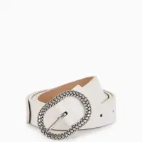 Ремень жен 05-01-02-01, Июнь2511, 2,9*0,3*110 см, винт, пряж металл, 1 прокол, белый
