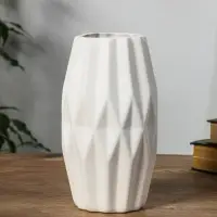 Ваза керамика настольная "Абиджил" геометрия, h=20х11, d=7,5 см, белый