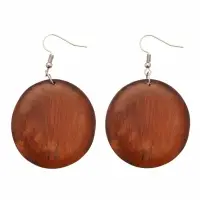 Серьги " Круг" дерево соно