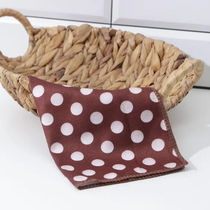 Салфетка для уборки Доляна &laquo;Горошек&raquo;, микрофибра, 30&times;30 см, МИКС