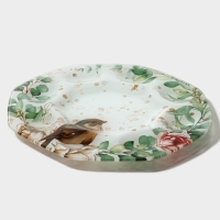 Подставка стеклянная для яиц Доляна &laquo;Птичка&raquo;, 8 ячеек, 22&times;22 см