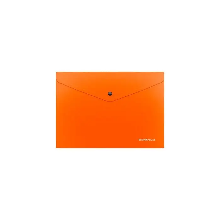 Папка-конверт на кнопке А5+ (239х189 мм), 180 мкм, ErichKrause Glossy Neon, глянцевая, полупрозрачная, микс