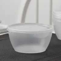 Контейнер одноразовый с крышкой &laquo;Супница&raquo;, 360 мл, пластик, d=11.2 см, прозрачный