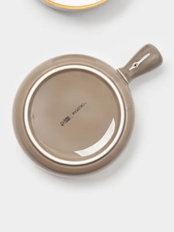 Кокотницы Magistro &laquo;Церера&raquo;, набор 2 шт., 500 мл, d=15 см, фарфор, коричневые