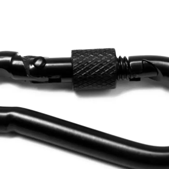 Карабин монтажный с фиксатором ТУНДРА krep, DIN5299D, 6&times;60 мм, черный, 1 шт.