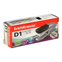 Степлер ErichKrause D1 № 10, до 20 листов, встроенный антистеплер, микс