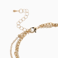 Кулон &laquo;Цепь&raquo; два сердца и круг, цвет золото