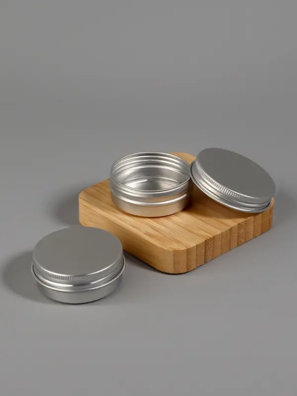 Баночка для хранения, 20 мл, фасовка - 2 шт., серебристая