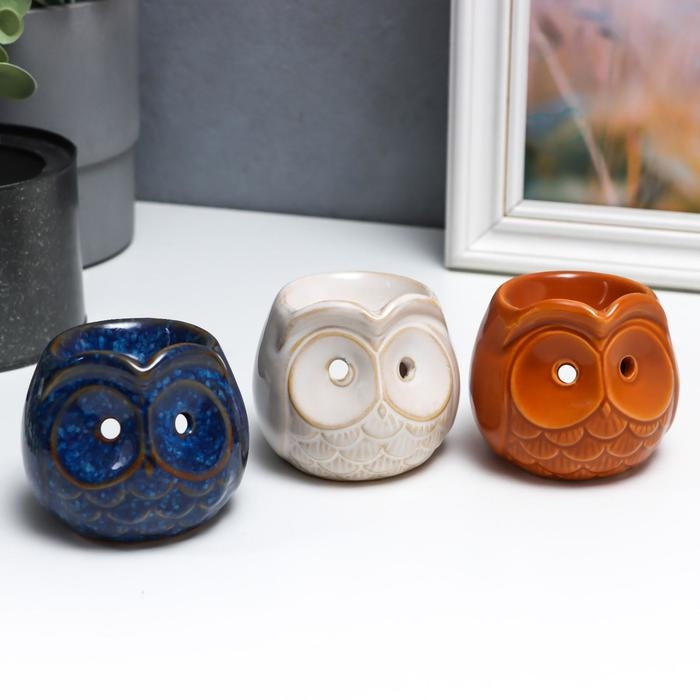 Аромалампа керамика "Совёнок" под шамот МИКС 6,7х7,5х7,5 см