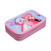 Пенал 3 секции, 125 х 205 х 55 мм, Calligrata 30П26/3 "Аниме подружки", ламинированный картон