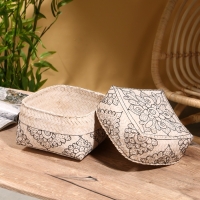 Корзинка плетеная "Бонтанг" бамбук 19х19х14 см, светлая