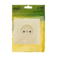 Розетка одноместная Luazon Lighting "Антей", 10 А, скрытая, без з/к, бежевая