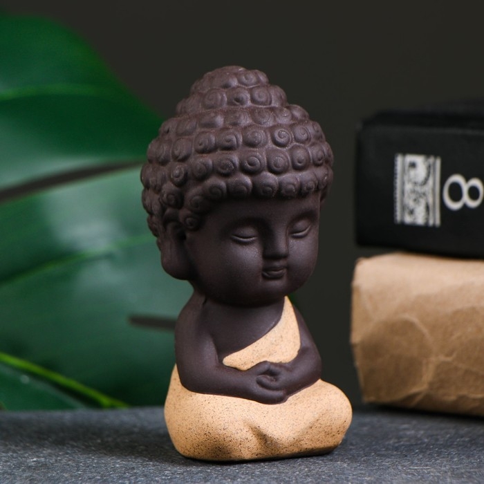 Фигурка "Кудрявый Будда" 5х9см микс