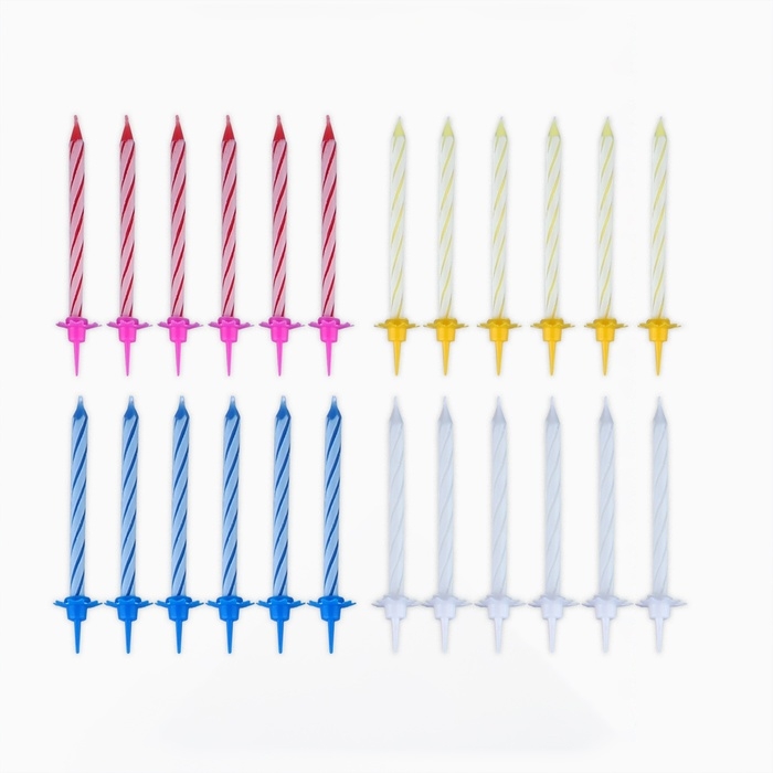 Свечи для торта в наборе с лопаткой для торта &laquo;С Днём Рождения&raquo;, розовая лопатка.