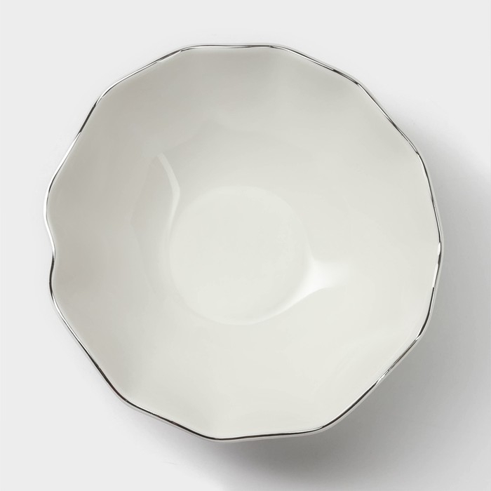 Салатник фарфоровый фигурный Magistro La Perle, 650 мл, d=17,5 см, цвет белый