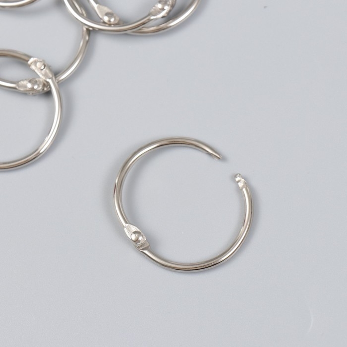 Кольца для творчества для фотоальбомов "Серебро" внутр. d= 3 см внешн. d=3,4 см набор 10 шт